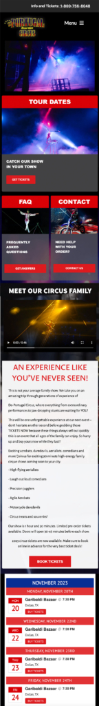Circus Website Designs