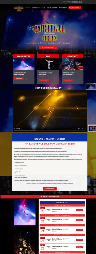 Circus Website Designs