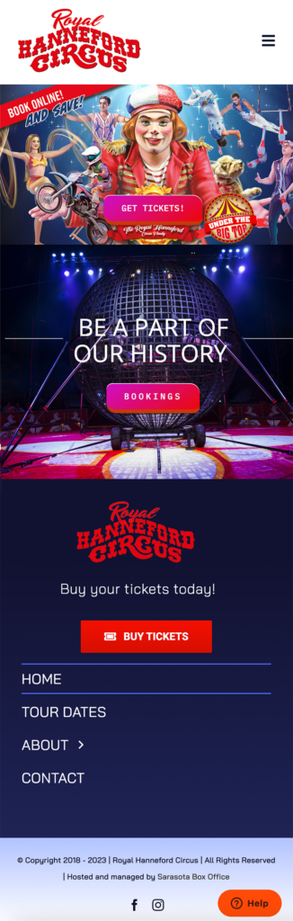 Circus Website Designs